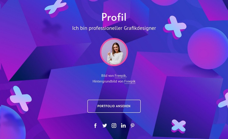 Profil des Grafikdesigners Website-Modell