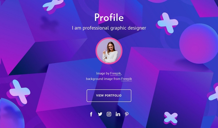 Graphic designeer profile Homepage Design