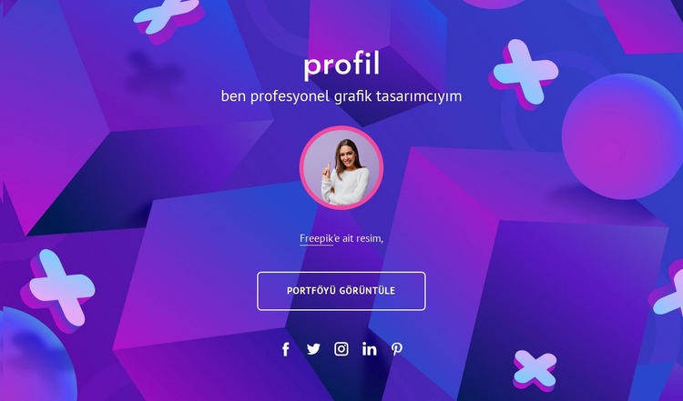 Grafik tasarımcı profili Açılış sayfası