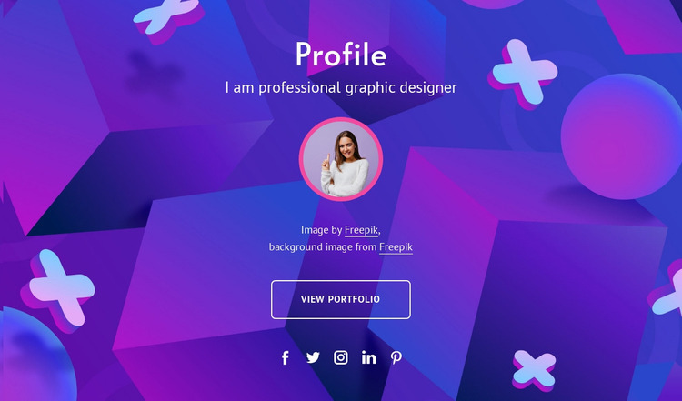 Graphic designeer profile Website Mockup
