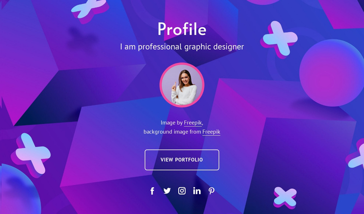 Graphic designeer profile Landing Page