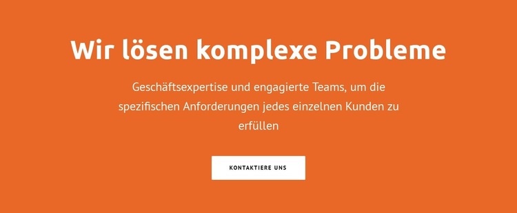 Wir lösen komplexe Probleme Landing Page