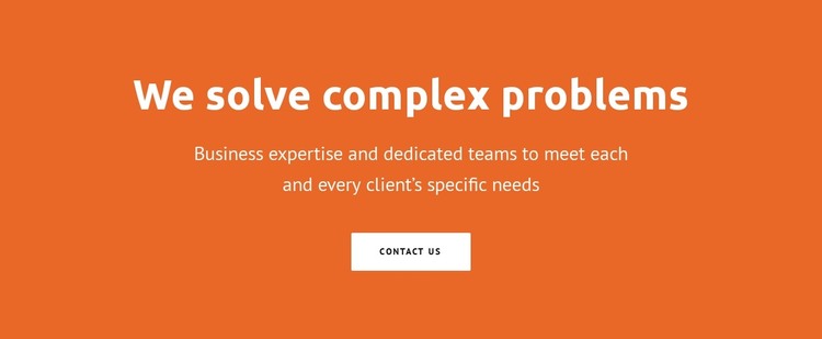 We solve complex problems HTML Template