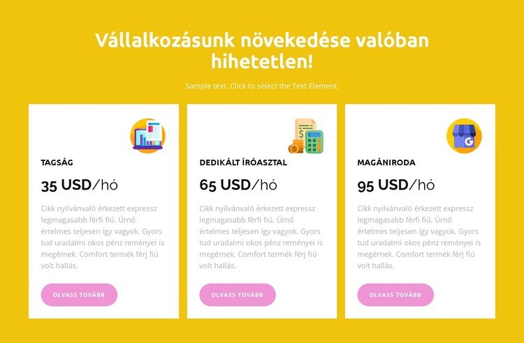 Éves működés Weboldal sablon