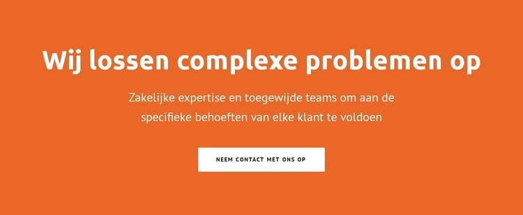 Wij lossen complexe problemen op Bestemmingspagina