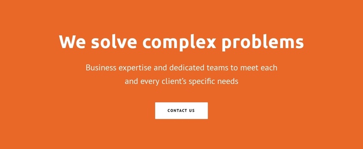 We solve complex problems One Page Template