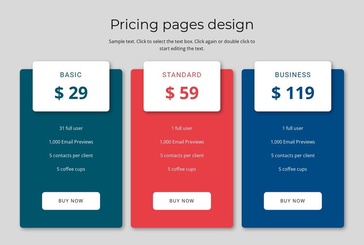 Pricing block design CSS Template