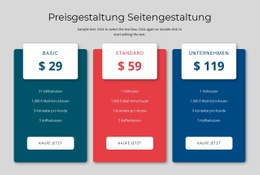 Preisblockdesign – Kostenlose HTML5-Vorlage