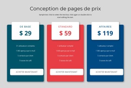 Conception De Bloc De Prix - Modèle D'Une Page Réactif