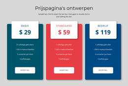 Prijsblok Ontwerp - Beste Websitesjabloon