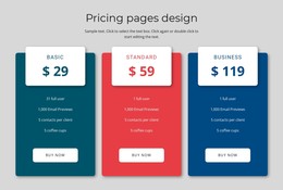Pricing Block Design - Free Template
