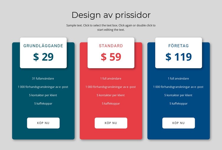 Prisblockblockdesign CSS -mall