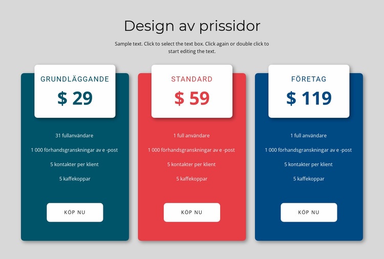 Prisblockblockdesign WordPress -tema