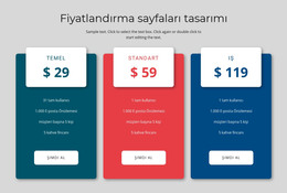 Fiyatlandırma Bloğu Tasarımı