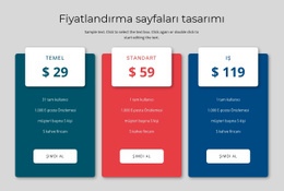 Fiyatlandırma Bloğu Tasarımı Sayfa Fotoğraf Portföyü