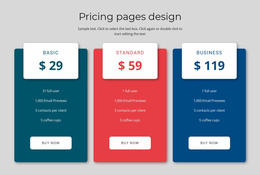 Website Landing Page For Pricing Block Design