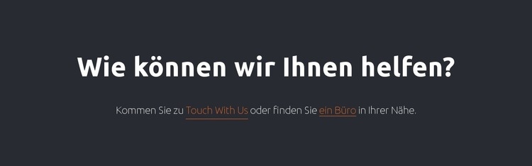 Textblock mit Links Website design