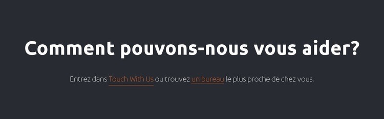 Bloc de texte avec liens Modèle d'une page