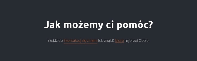 Blok tekstowy z linkami Projekt strony internetowej