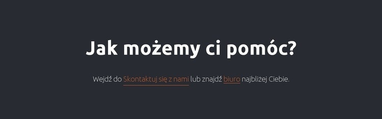 Blok tekstowy z linkami Szablon jednej strony