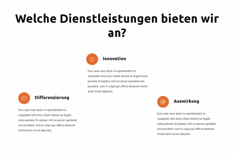 Beratungsdienstleistungsblock Website-Modell