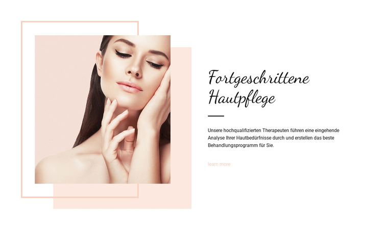 Fortgeschrittene Hautpflege Website-Vorlage