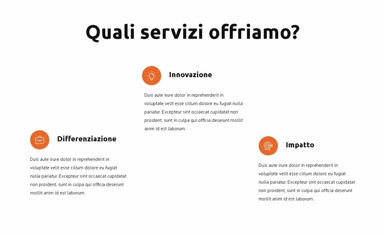 Blocco dei servizi di consulenza Modelli di Website Builder