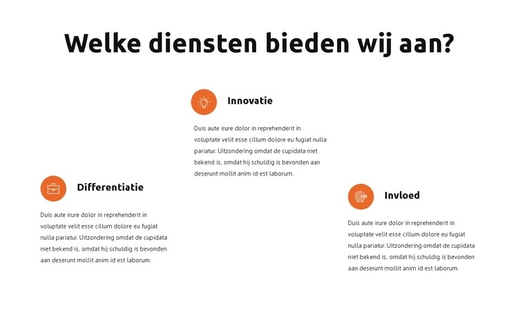 Adviesdiensten blokkeren Website ontwerp