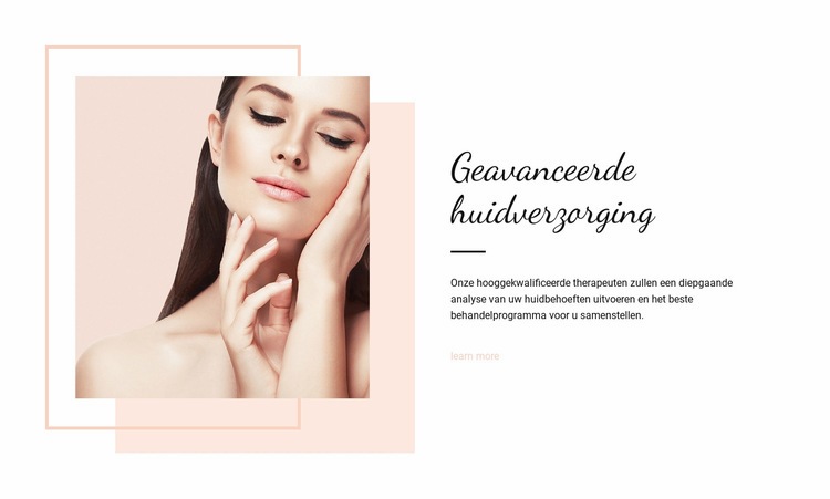 Geavanceerde huidverzorging Website ontwerp
