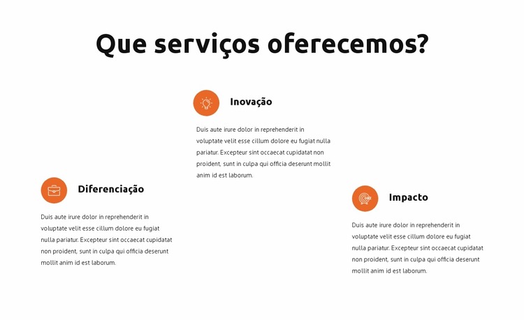 Bloco de serviços de consultoria Template Joomla