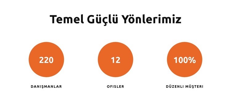 Temel güçlü yönlerimiz Bir Sayfa Şablonu