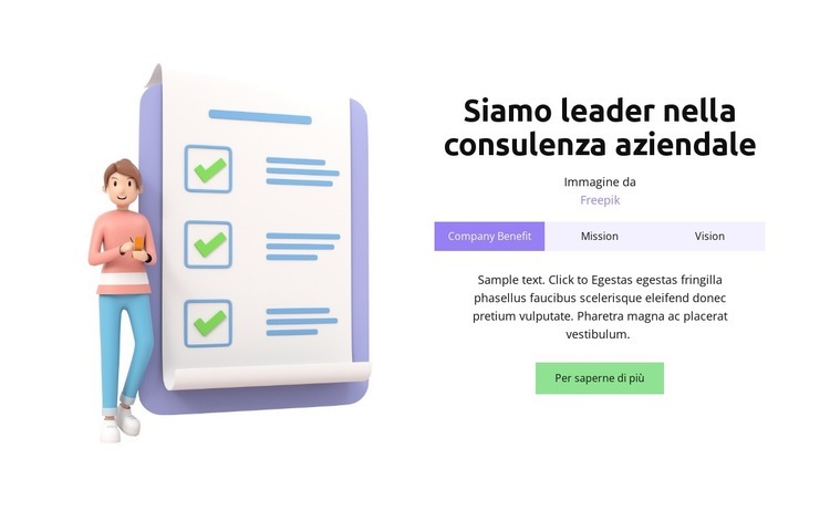 La nostra abilità commerciale Mockup del sito web