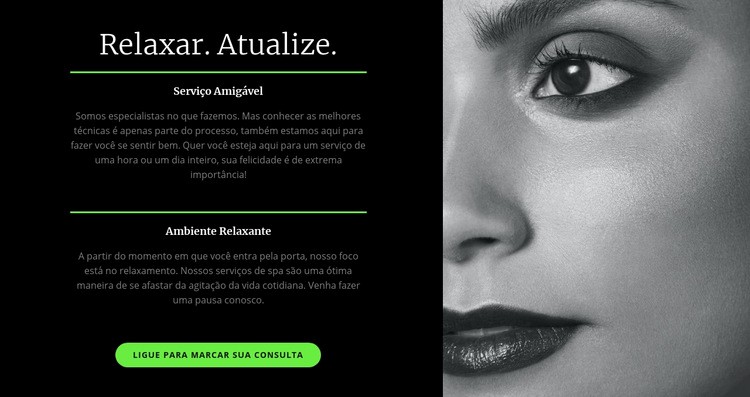 Relaxe e refresque-se Landing Page