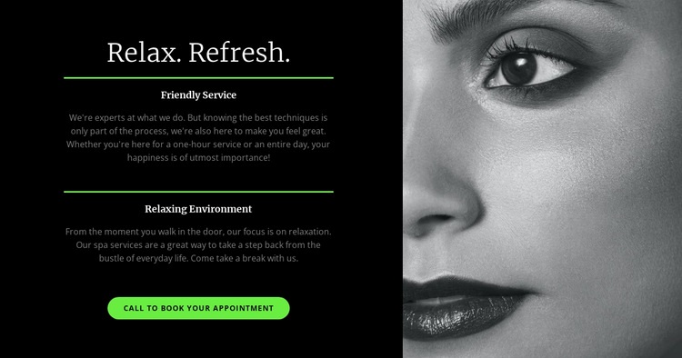 Relax and refresh Web Page Design