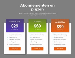 Geweldige Tariefplannen - Responsieve Websitesjablonen