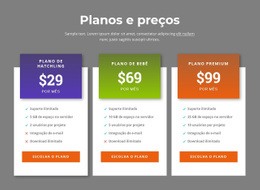 Planos De Preços Incríveis - Modelos De Sites Responsivos