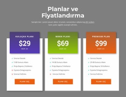 Harika Fiyatlandırma Planları Bootstrap HTML