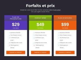 Forfaits Et Tarifs - Conception De Sites Web Professionnels