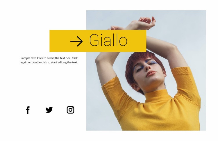 Colore di tendenza giallo Costruttore di siti web HTML