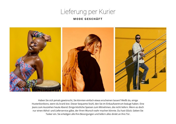 Galerie mit heller Mode Website-Modell