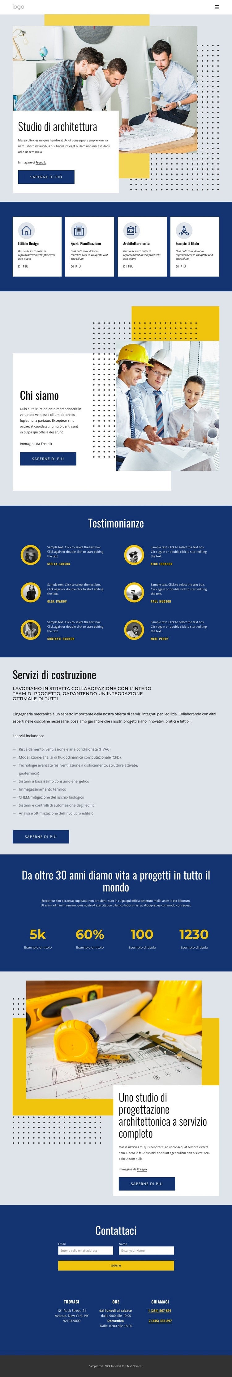 Il centro per l'architettura Modelli di Website Builder