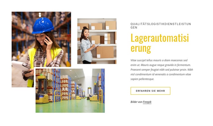 Lagerautomatisierung HTML Website Builder