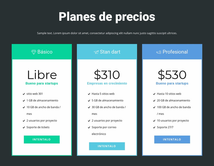 Bloque de precios receptivo Plantilla Joomla