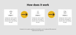 Three steps to work - Html Code Example by Nicepage