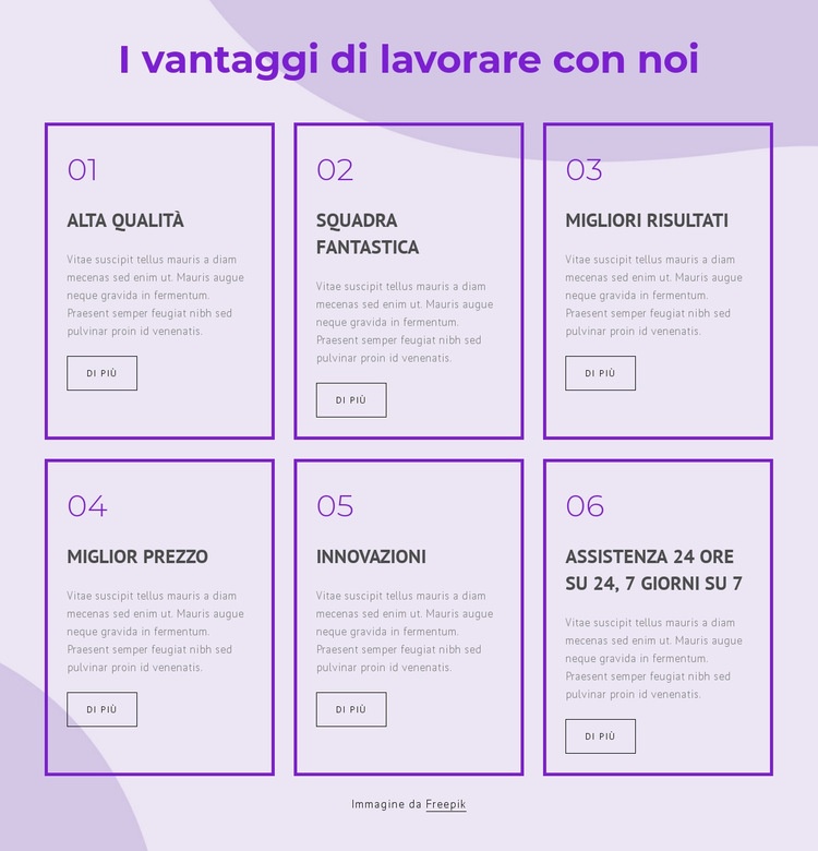 Vantaggi di lavorare con i nostri consulenti Mockup del sito web