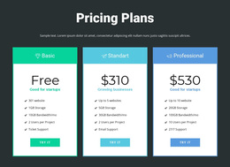 Web Design For Responsive Pricing Block