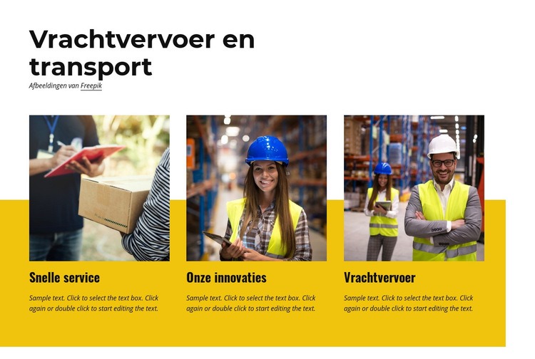 Logistiek en warehousing Sjabloon voor één pagina