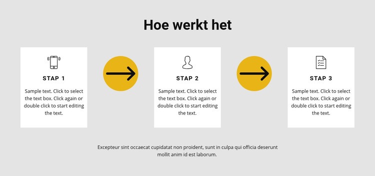 Drie stappen om te werken Sjabloon