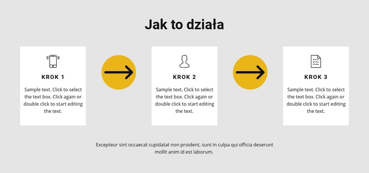 Trzy kroki do pracy Szablon CSS