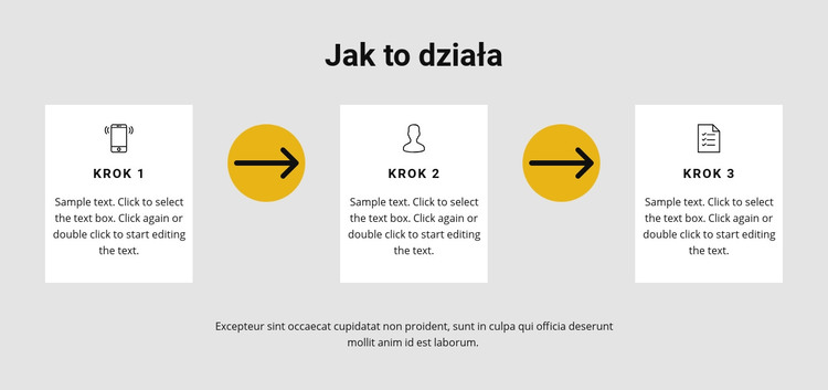 Trzy kroki do pracy Szablon HTML